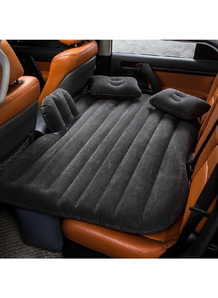 Inflatable car travel mattress/camping mat, universal SUV extended inflatable sofa with two air pillows (black) - Image 1